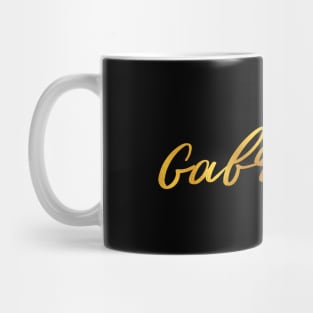 Gabriella Name Hand Lettering in Faux Gold Letters Mug